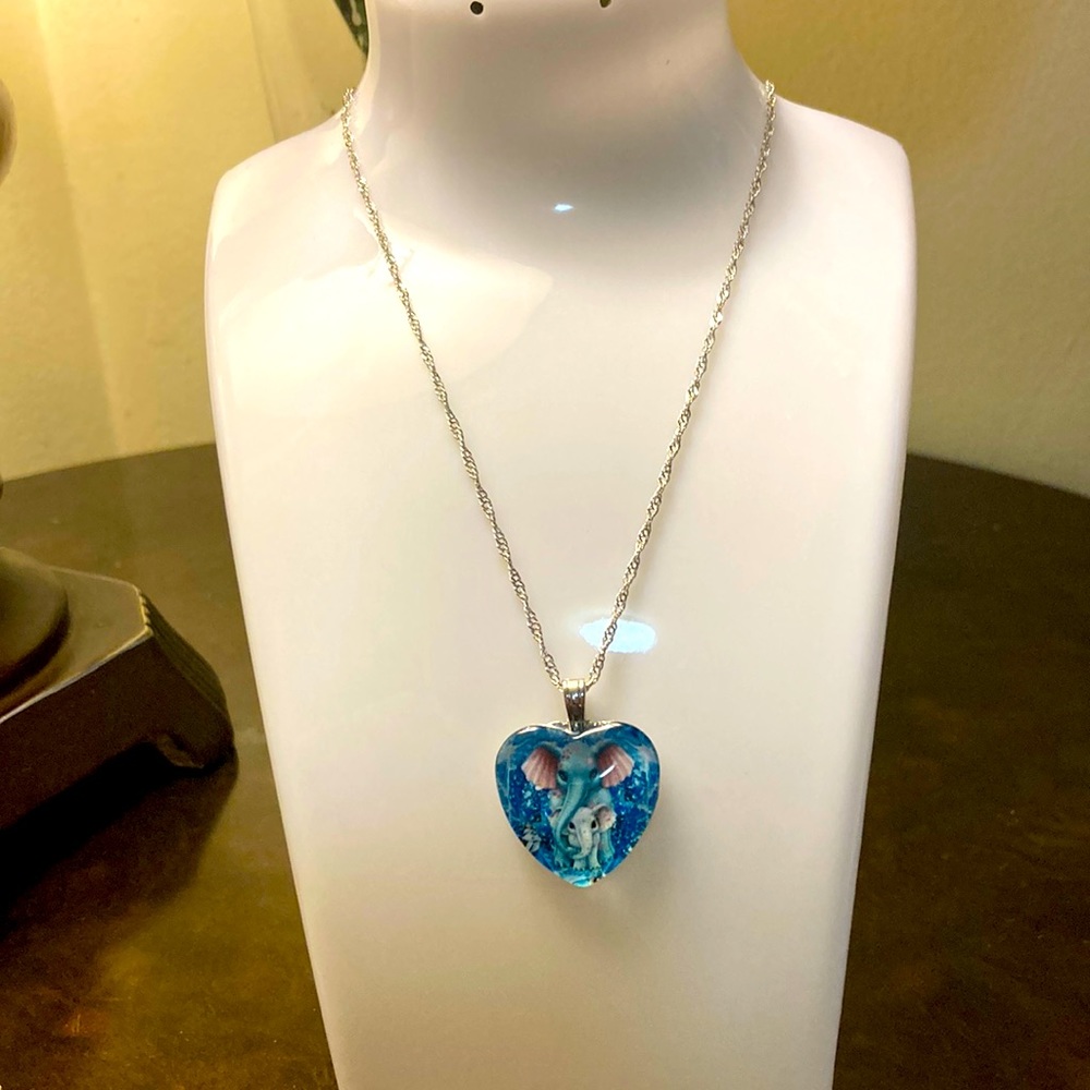 Silver Necklace with elephant charm